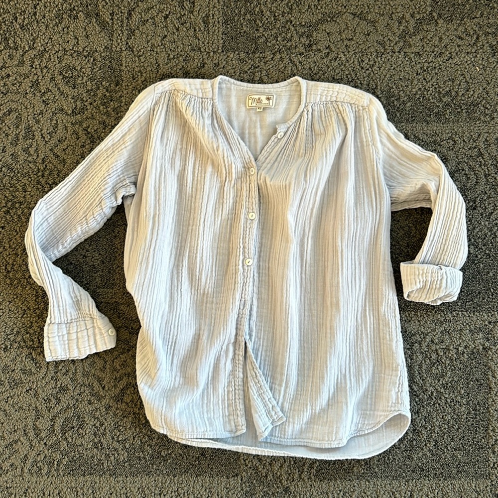 Mille double gauze light blue shirt
